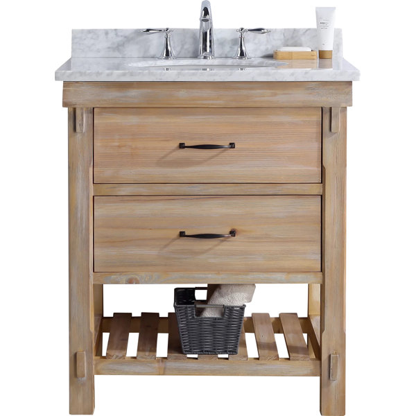 Three Posts™ Kordell 30'' Single Bathroom Vanity with Carrara Marble